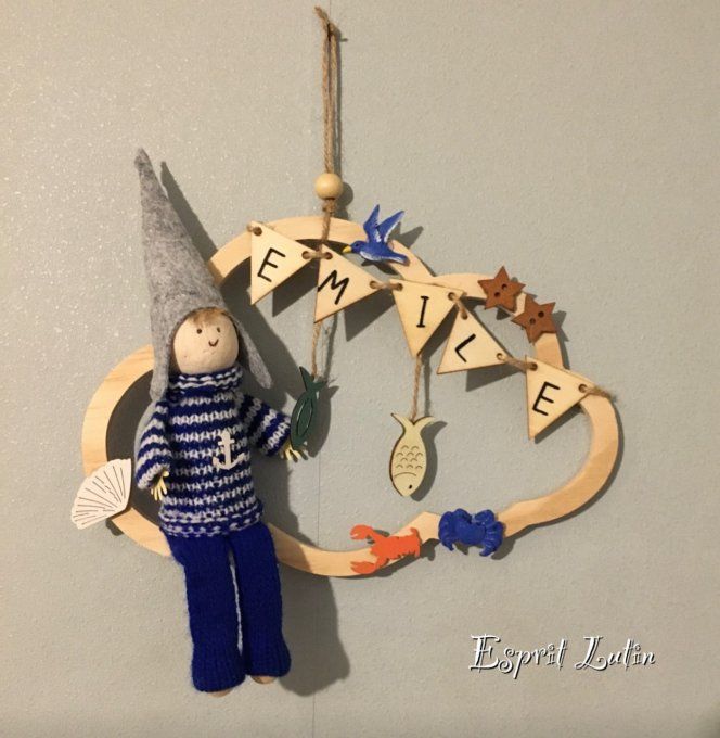 Lutin thème mer sur nuage 